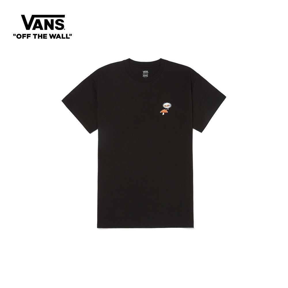 Vans Retro Groove Mushroom Short Sleeve T-shirt Women BLACK VN0A7YHEBLK1